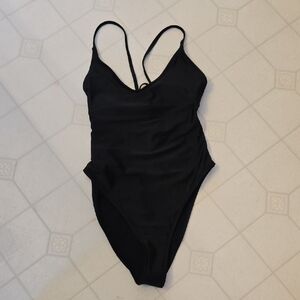 Wild Fable Black High-Leg Swimsuit